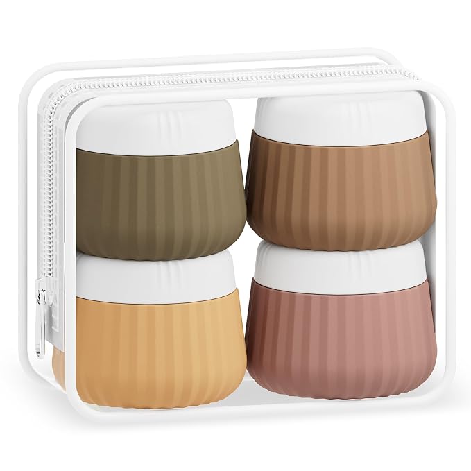 Travel Containers for Toiletries 4 Pack, TSA Approved Travel Size Toiletries by Mrsdry