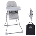 Foldable Baby High Chair with Easy Clean Double-Layer Tray, Adjustable Foot Rest by Bicystar