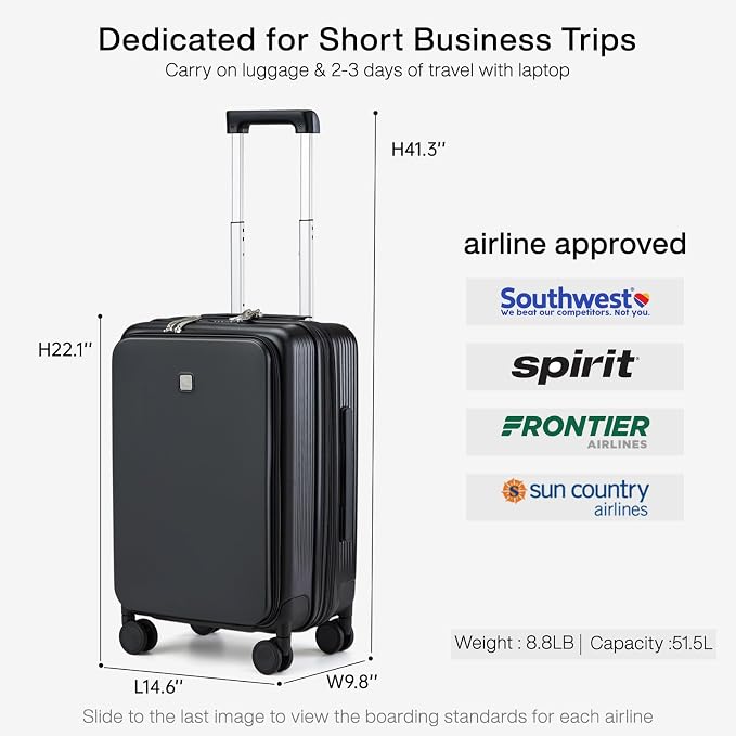 Hanke Grace Expandable Carry On Luggage - Image 4