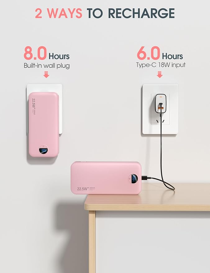 Portable Charger Power Bank, 20000mAh 22.5W USB C Fast Charging Power Bank - Image 6