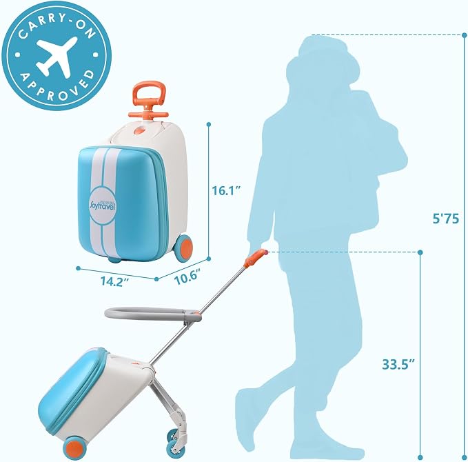 Kids Ride-on Luggage with Spinner Wheels Suitcase, Kid's Ride-On Suitcase Help - Image 6