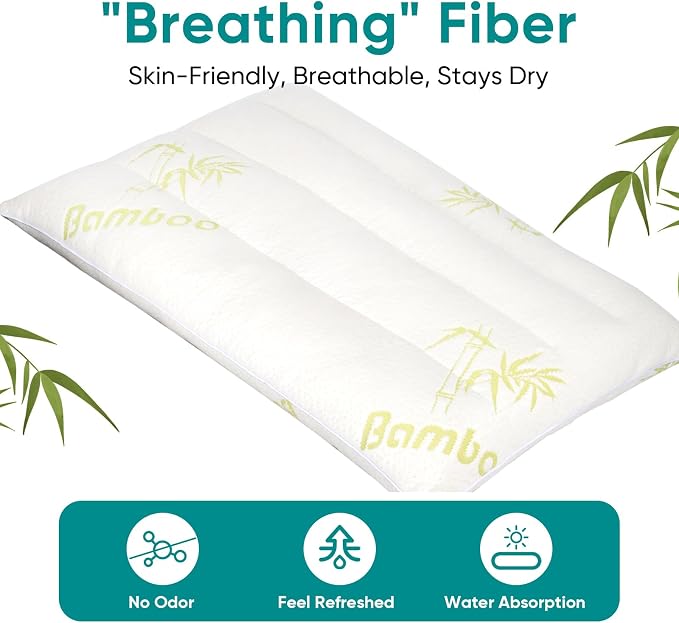 MINUPWELL 2 Packs Ultra Thin Pillows, Flat Pillows - Image 2