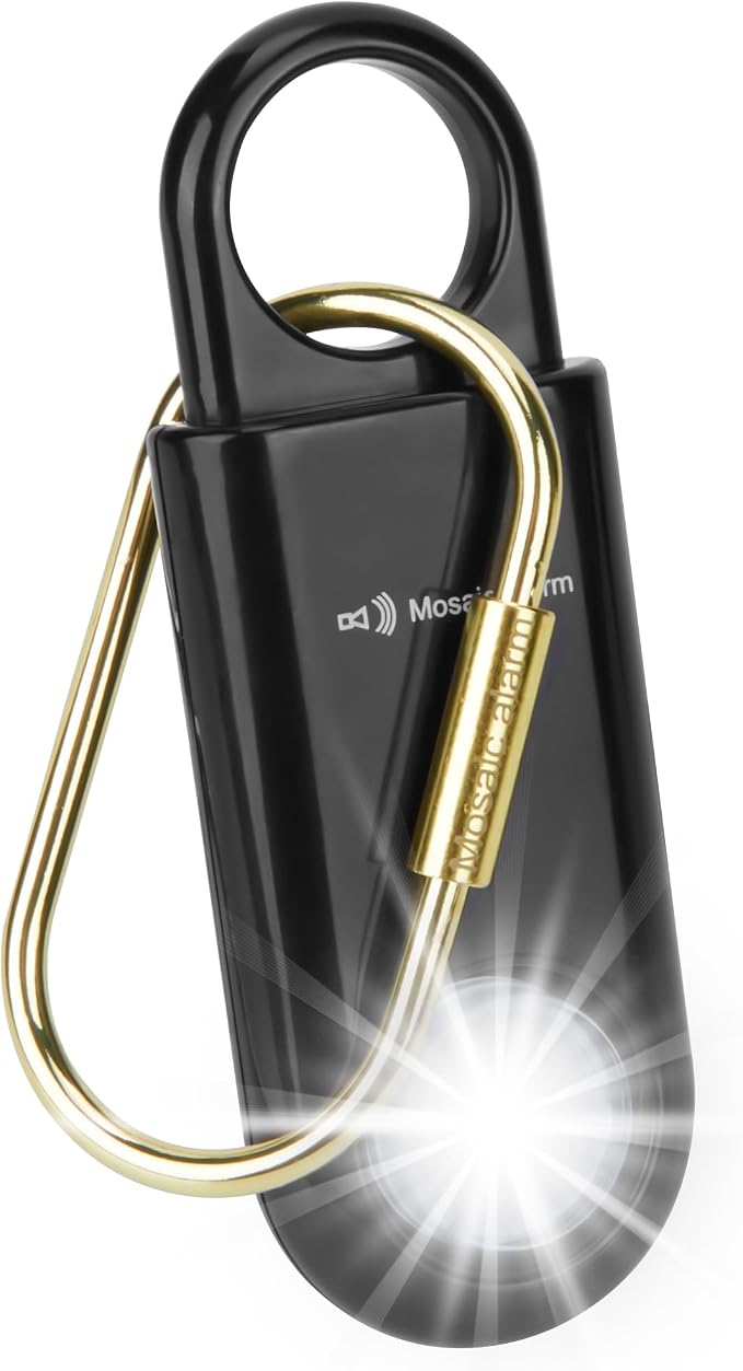 130dB Personal Safety Alarm Strobe Light. Loud Sound Keychain Siren by MosaicAlarm