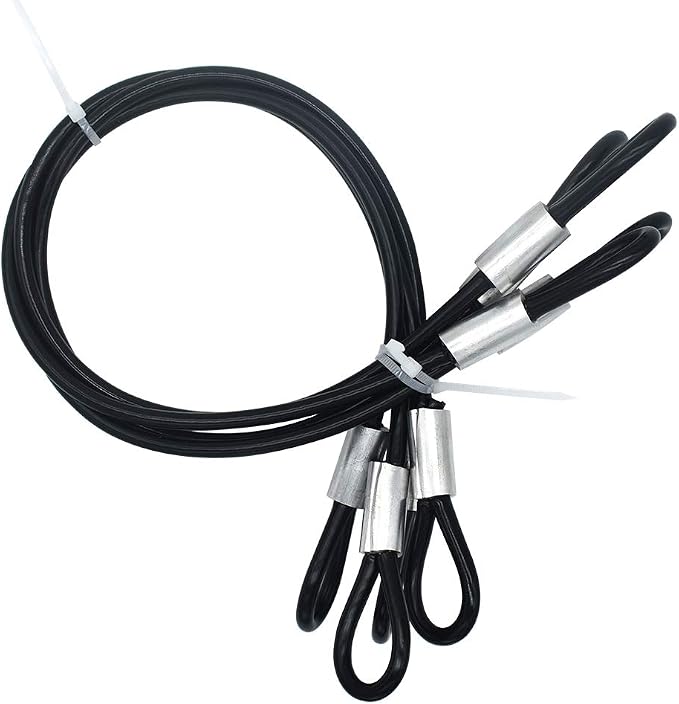 4 pcs 47 inch 5mm Thickness Vinyl Cover Coated Galvanized Steel Wire Cable by Bytiyar
