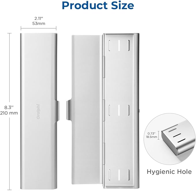 2 Pack Wider Aluminum Toothbrush Travel Case, Portable Travel Toothbrush Holder - Image 5