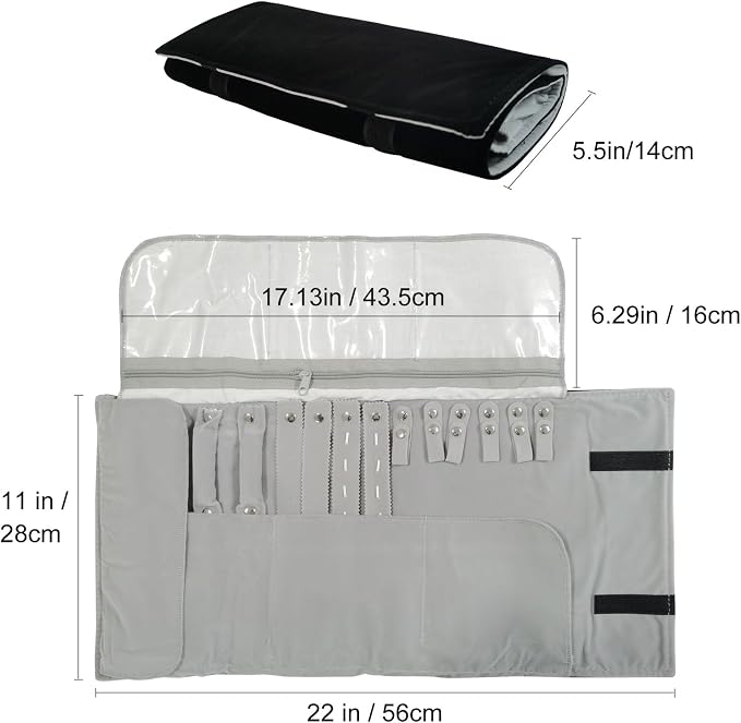 Velvet Travel Jewelry Case Roll Bag Organizer - Image 5