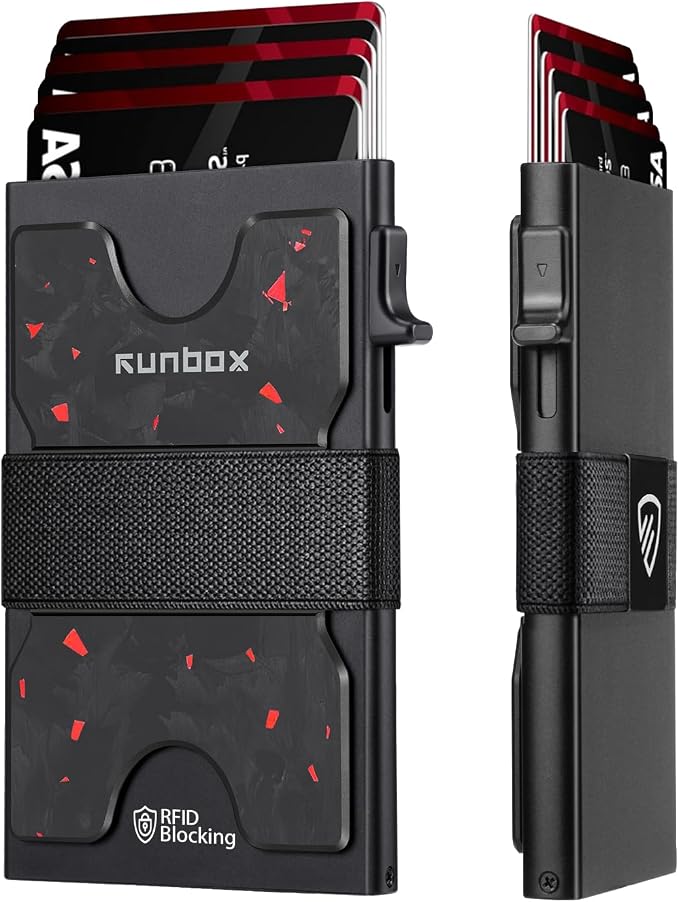 Mens Business Card Holder, Slim Card Wallet by RUNBOX