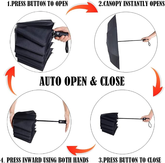 LLanxiry Compact Travel Umbrella, Mini Windproof Umbrellas - Image 5