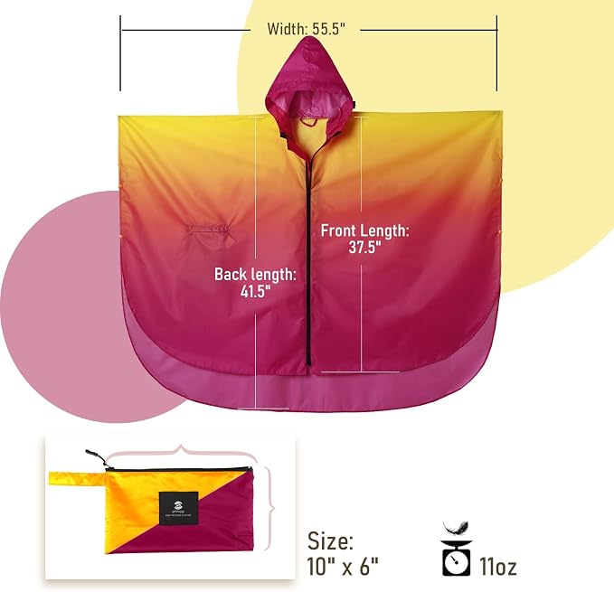 SaphiRose Rain Poncho Jacket Coat Hooded - Image 7