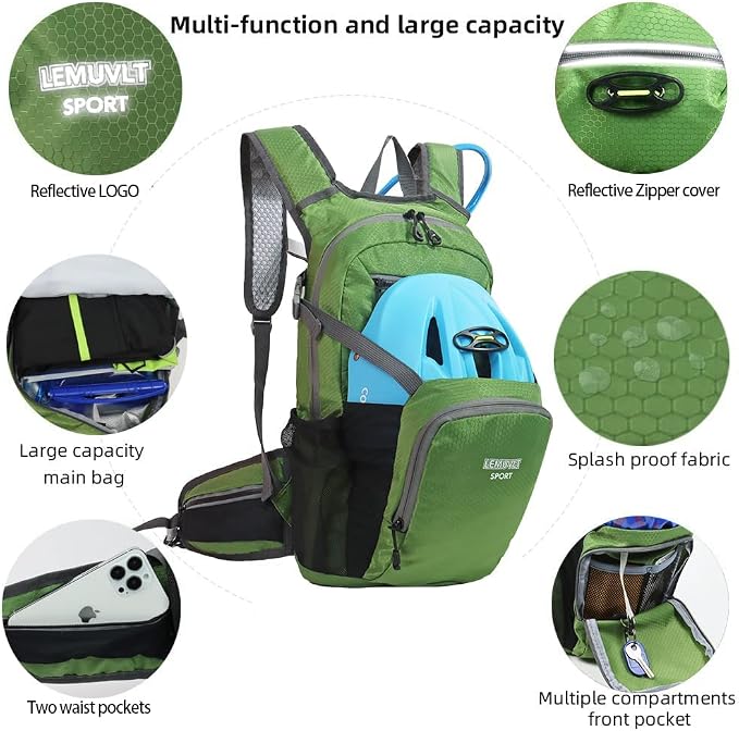 Hiking Daypack Waterproof Biking Backpack 15L Lightweight Durable Backpack - Image 5