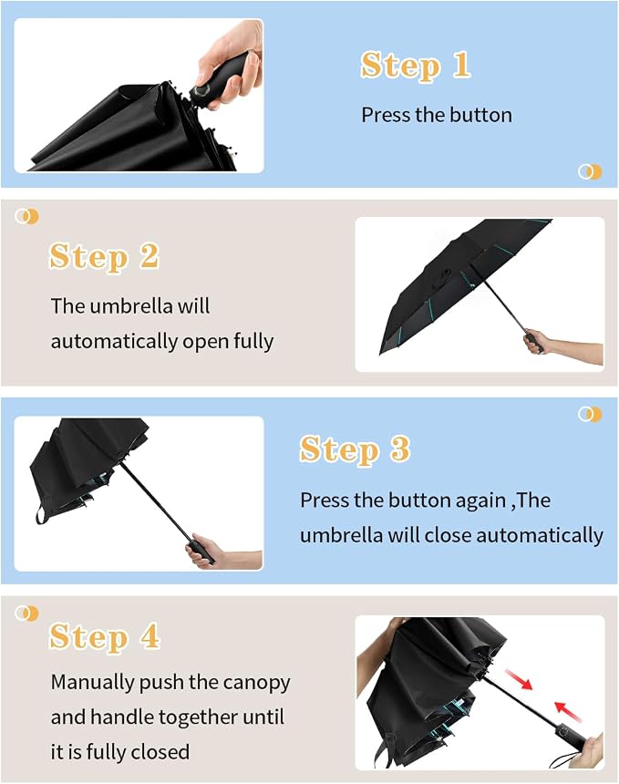 Large Double-Ribs Umbrella Automatic Folding Umbrella - Image 9