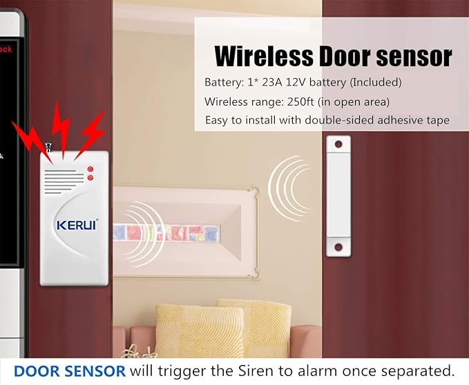 KERUI Home Security System Indoor Outdoor Weather-Proof Siren Window Door - Image 5
