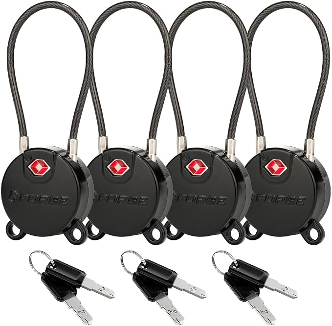 Forge TSA Approved Luggage Locks Ultra-Secure Dimple Key Travel Locks by Forge