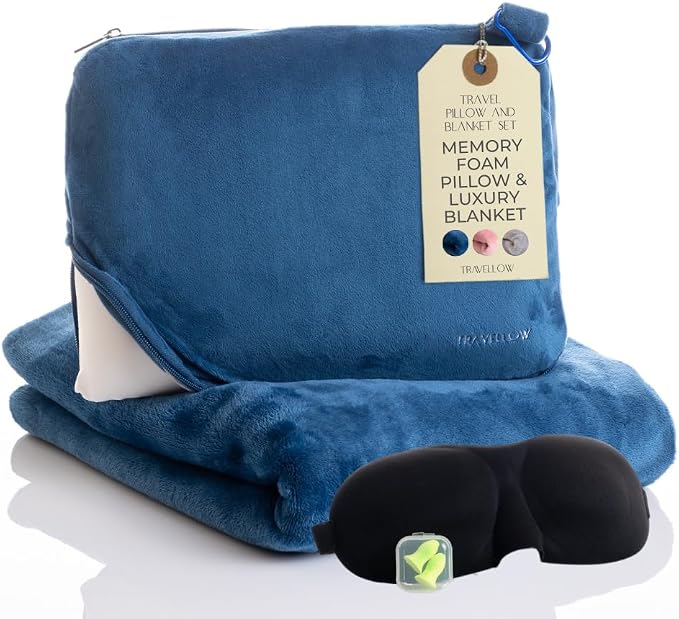 Travel Pillow and Blanket Set by Travellow