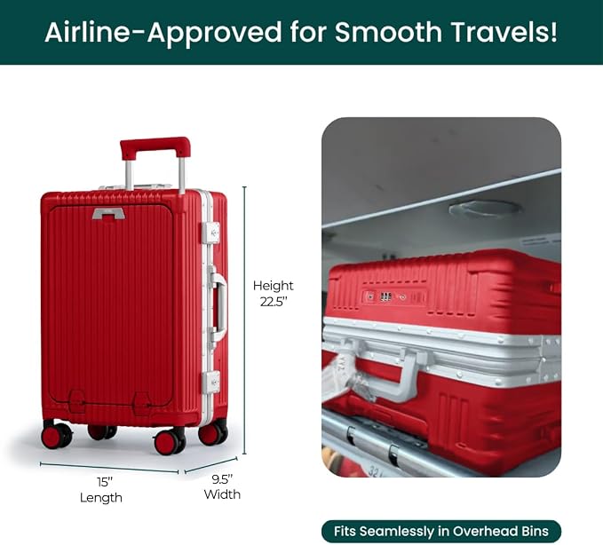 Nobl Travel Carry On Luggage, Noble Zipperless Aluminum Frame PC Hard Shell - Image 4