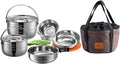 CAMPINGMOON Camping Cookware Set Stainless Steel Outdoor Nesting Cooking Mess by CAMPINGMOON