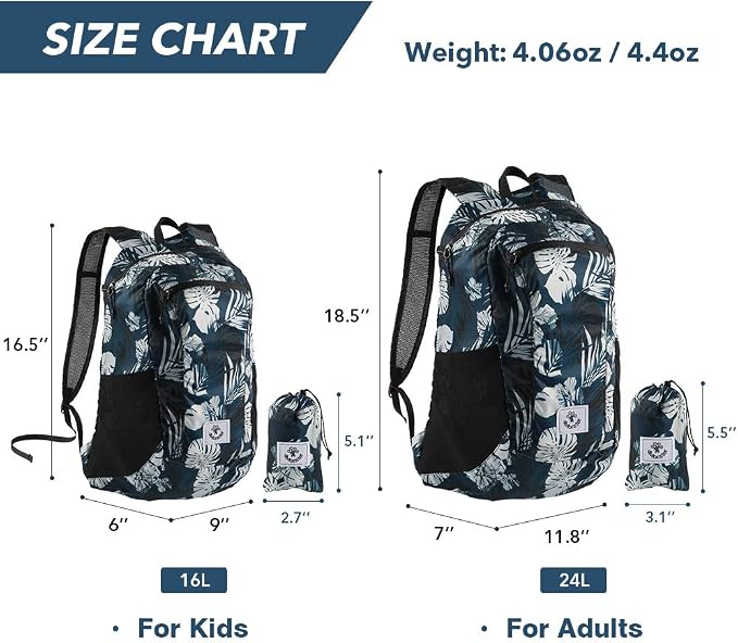4Monster Hiking Daypack, Water Resistant Lightweight Packable Backpack - Image 3