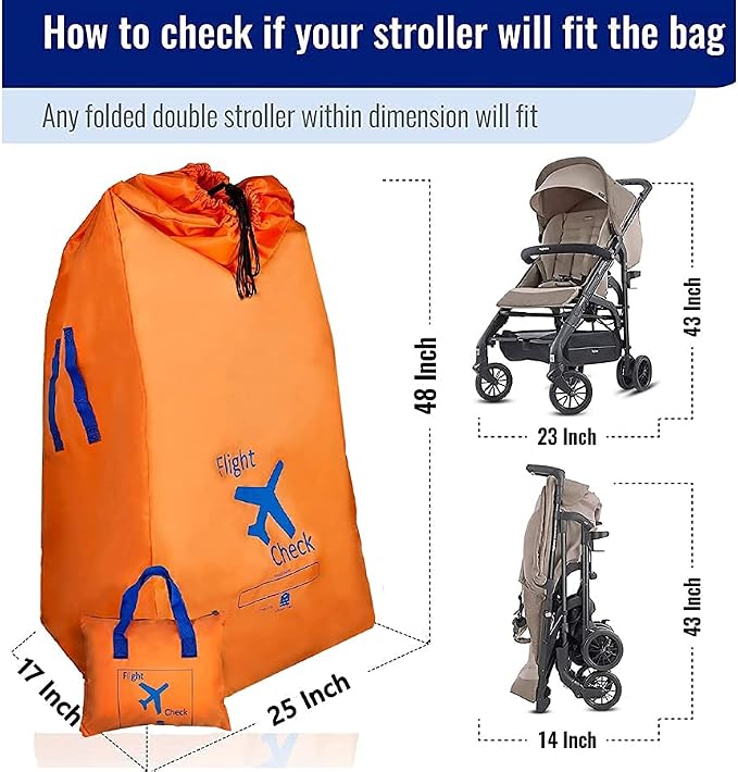 Alnoor USA Gate Check Bag for Single & Double Stroller Travel Bag for Air Plane - Image 2
