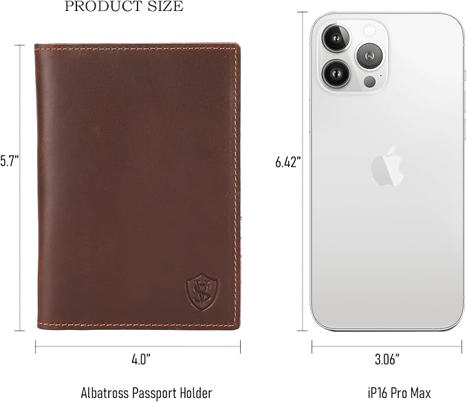 STAR VISTA Albatross Leather Travel Passport Holder, Minimalist Design - Image 5