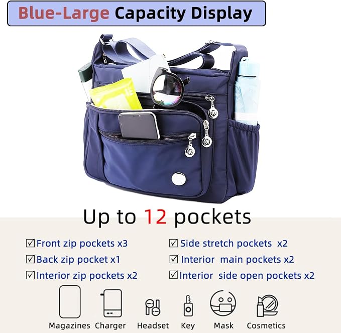 MINTEGRA Women Shoulder Handbag Roomy Multiple Pockets Bag Ladies Crossbody - Image 4