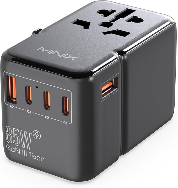 MINIX 85W Universal Travel Adapter, GaN III International Power Adapter by MINIX