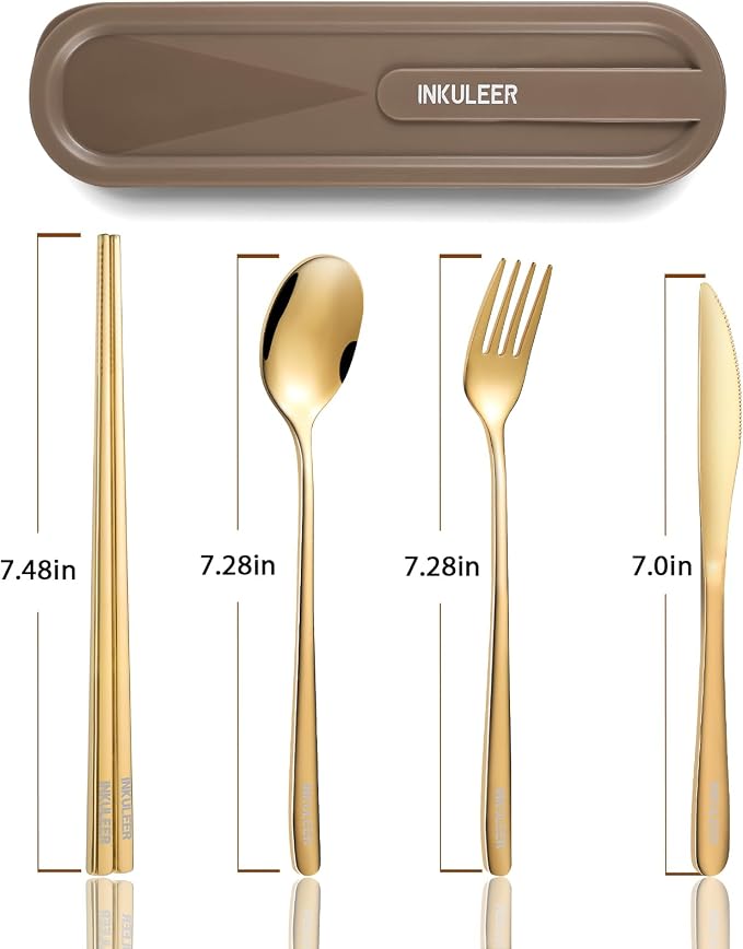 INKULEERTravel cutlery set, 18/8 stainless steel cutlery, Reusable utensils set - Image 6