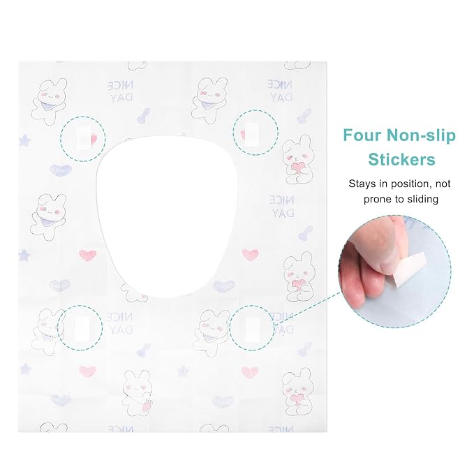 100 Packs Toddler Toilet Seat Covers Disposable, Disposable Toilet Seat Covers - Image 3