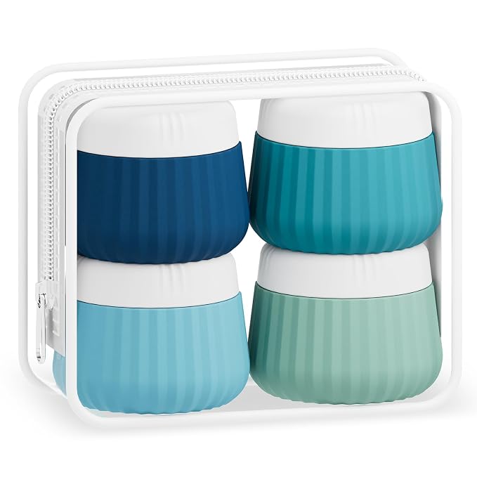 Travel Containers for Toiletries 4 Pack, TSA Approved Travel Size Toiletries by Mrsdry