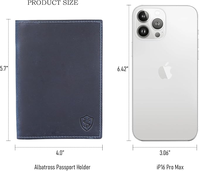 STAR VISTA Albatross Leather Travel Passport Holder, Minimalist Design - Image 3