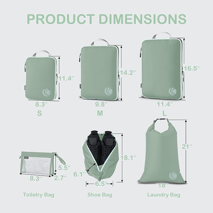 Cipway Compression Packing Cubes, Lightweight Travel Luggage Organizers - Image 4
