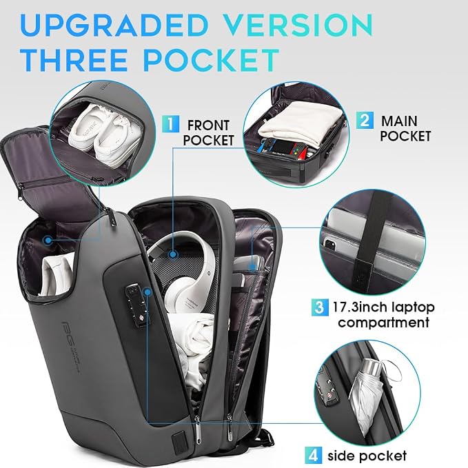 BANGE Anti Theft Backpack With TSA Lock, Waterproof Backpacks With YKK Zipper - Image 2