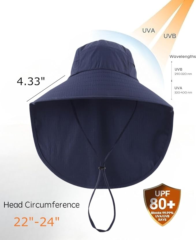 Home Prefer UPF 80+ Sun Hat for Men Women Wide Brim Sun Hat - Image 2
