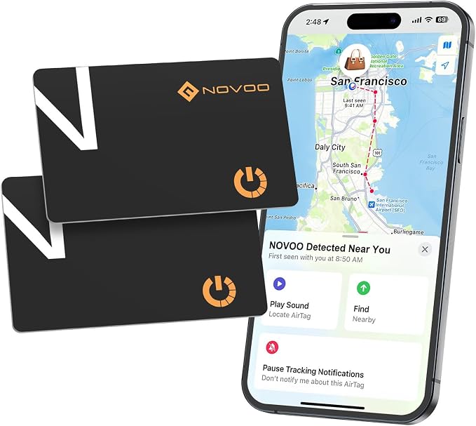 NOVOO Air Locator Tag Wallet Tracker Card by NOVOO