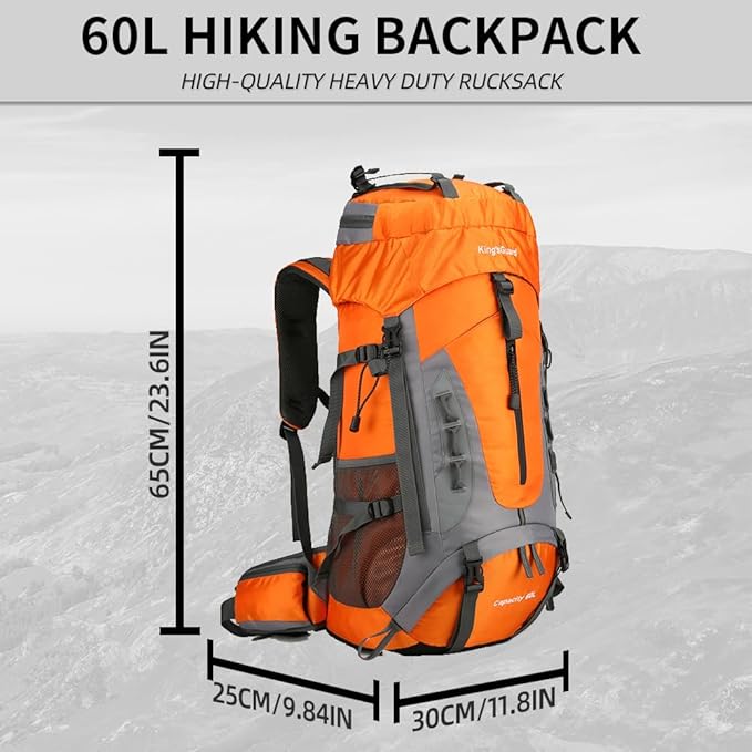 King'sGuard 60L Hiking Backpack Large Waterproof Camping Backpack - Image 5