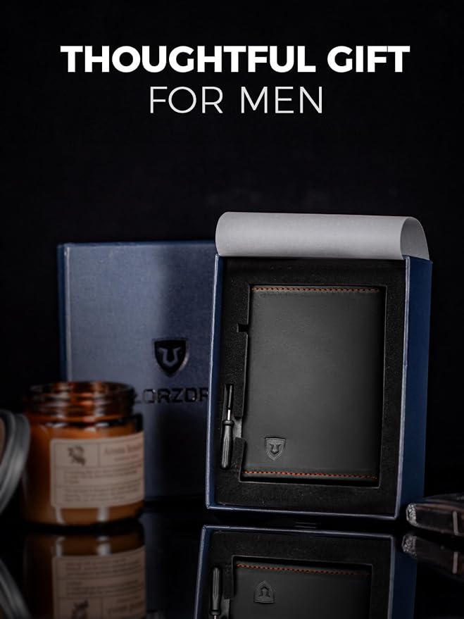 LORZOR Wallet for Men with Metal Card Holder, Pop Up Wallet, Finest Full Grain - Image 7