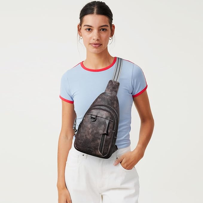 7L Sling Bag for Women Men Leather Small Sling Backpack Daypack Anti Theft - Image 2
