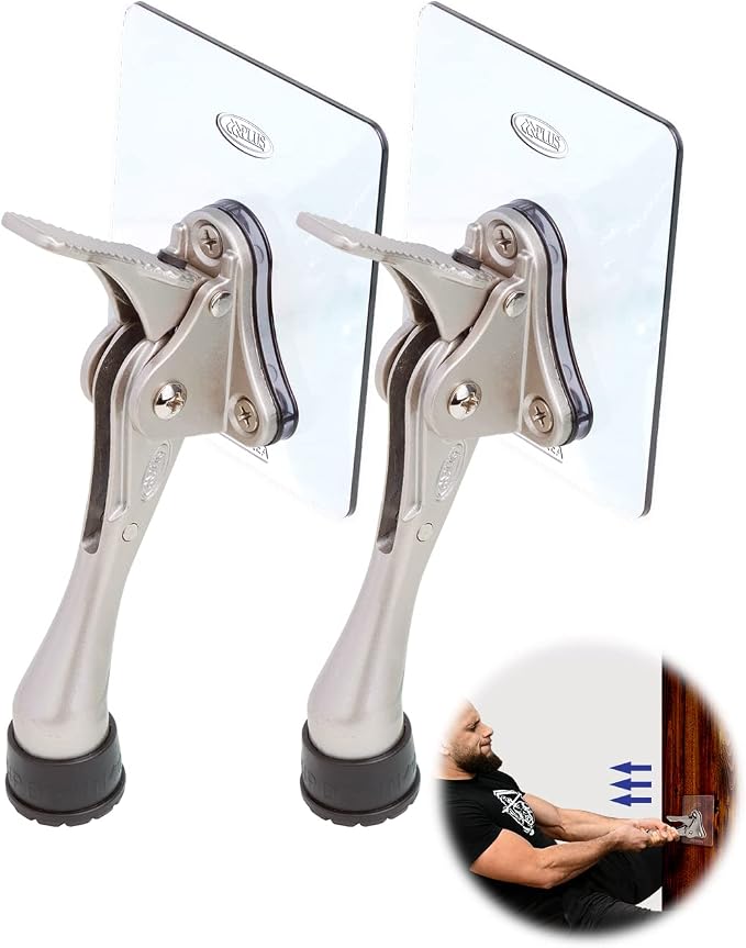 Door Stopper with Adhesive Bracket Stickers, No Drilling or Tools Needed by HASHI