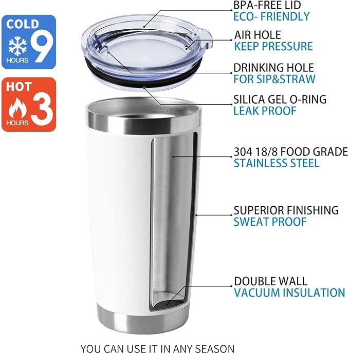 HASLE OUTFITTERS 20oz Tumblers Stainless Steel Mugs - Image 3