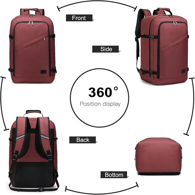 Kono Carry on Backpack, Waterproof Lightweight Daypack - Image 6