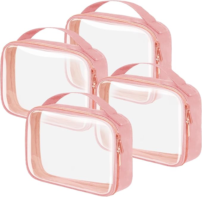 TSA Approved Travel Toiletry Bag, 4 Pack Clear Makeup Bags by FAYORORY