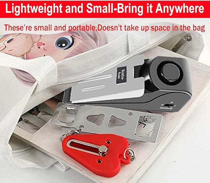MBBEST Portable Door Lock & Door Stop Alarm, Dual Protection Security Devices - Image 7