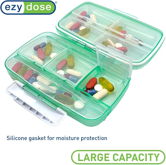 EZY DOSE Moisture-Proof Pill Case, Medicine Planner, Vitamin Organizer Box - Image 2