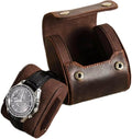 Leather Single Watch Case, Genuine Leather Vintage Watch Roll Travel Case by UPRESYE