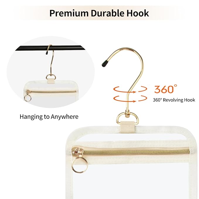 CUBETASTIC Clear Makeup Bags, Travel Make Up Organizer Storage Case, Hanging - Image 2