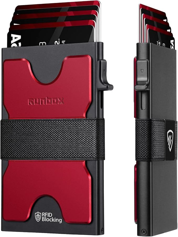 Mens Business Card Holder, Slim Card Wallet by RUNBOX