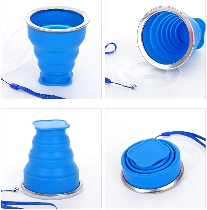 Silicone Collapsible Travel Water Cup, Expandable Drinking Cup Set, Reusable Mug - Image 6