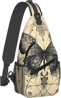 SUPLUCHOM Sling Bag Butterfly Goth Vintage Tarot Hiking Daypack Crossbody by SUPLUCHOM