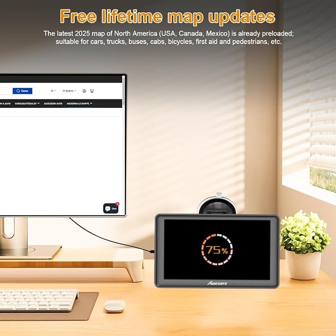 GPS Navigator for Car 7 inch Touch Screen Voice Prompts Turn Direction Speed - Image 4