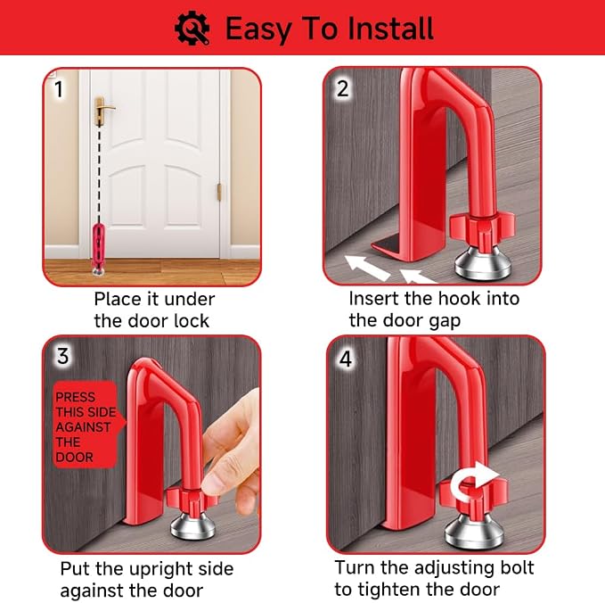 Portable Alarm Door Stopper for Additional Safety in Hotel, Apartment and - Image 6