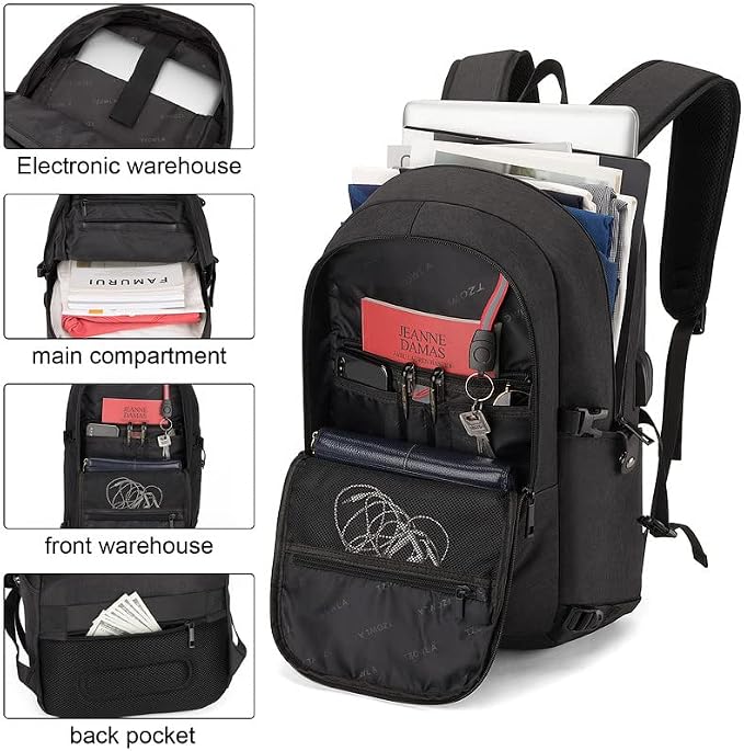 Tzowla Travel Laptop Backpack Water Resistant Anti-Theft Bag - Image 4